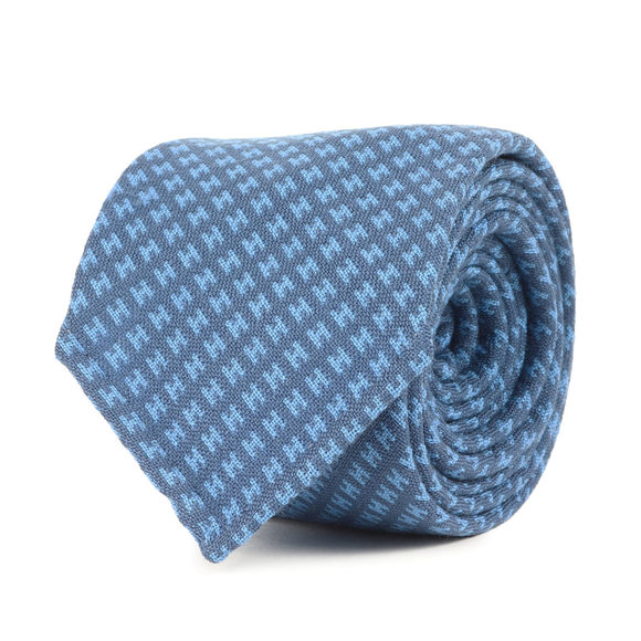 HERMES H-pattern wool tie, blue, men´s, K4613,All Products : American Fashion Style Bags On Sale